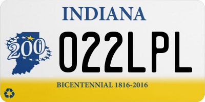 IN license plate 022LPL
