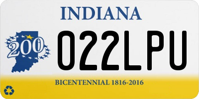 IN license plate 022LPU