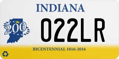 IN license plate 022LR
