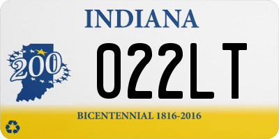 IN license plate 022LT