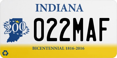 IN license plate 022MAF