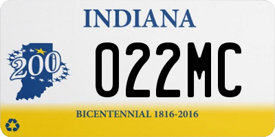 IN license plate 022MC