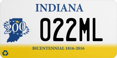 IN license plate 022ML