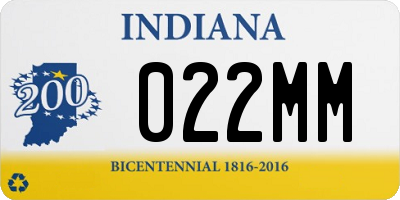 IN license plate 022MM