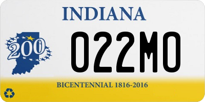 IN license plate 022MO