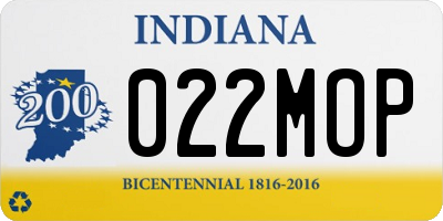 IN license plate 022MOP
