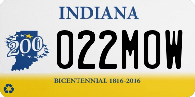 IN license plate 022MOW