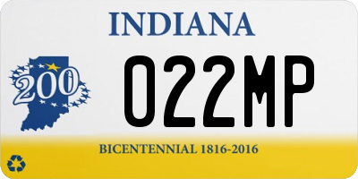 IN license plate 022MP