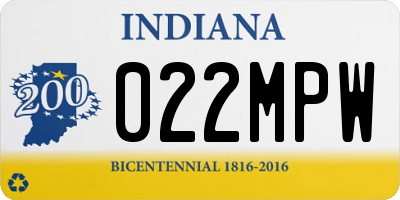 IN license plate 022MPW