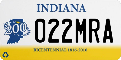 IN license plate 022MRA