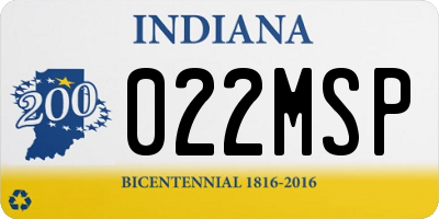 IN license plate 022MSP