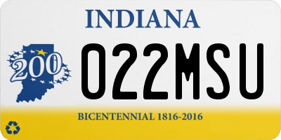 IN license plate 022MSU