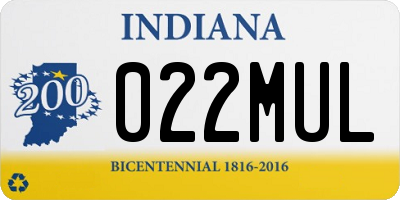 IN license plate 022MUL
