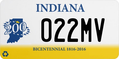 IN license plate 022MV