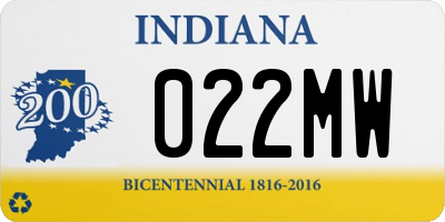 IN license plate 022MW