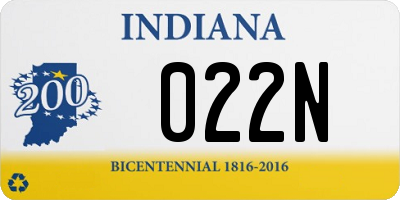 IN license plate 022N