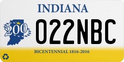IN license plate 022NBC