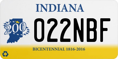 IN license plate 022NBF