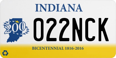 IN license plate 022NCK
