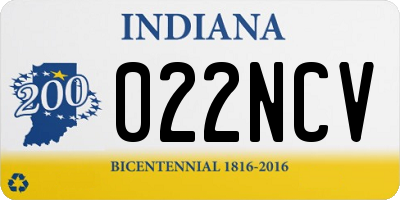 IN license plate 022NCV