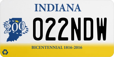 IN license plate 022NDW
