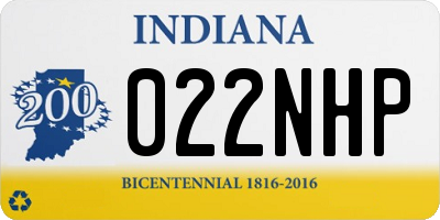 IN license plate 022NHP