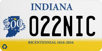 IN license plate 022NIC