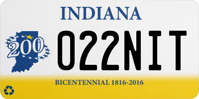 IN license plate 022NIT