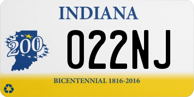 IN license plate 022NJ