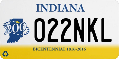 IN license plate 022NKL