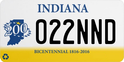IN license plate 022NND