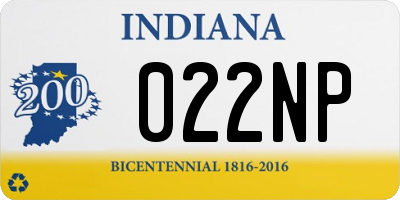 IN license plate 022NP