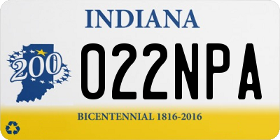 IN license plate 022NPA