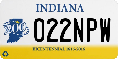 IN license plate 022NPW
