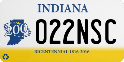 IN license plate 022NSC
