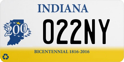 IN license plate 022NY