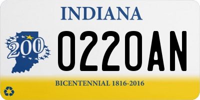 IN license plate 022OAN