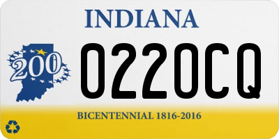 IN license plate 022OCQ