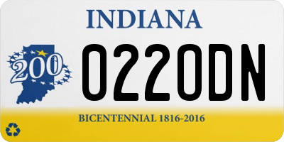 IN license plate 022ODN
