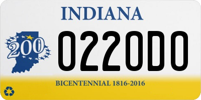IN license plate 022ODO