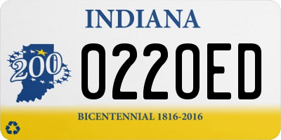 IN license plate 022OED