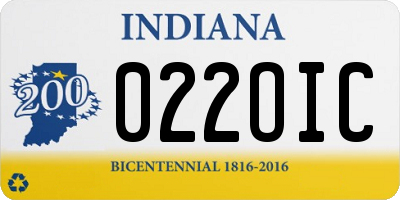 IN license plate 022OIC