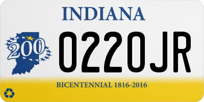 IN license plate 022OJR