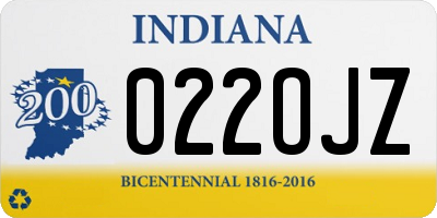 IN license plate 022OJZ