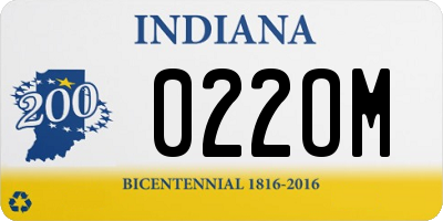 IN license plate 022OM