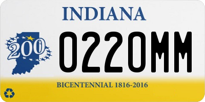 IN license plate 022OMM