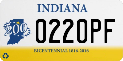 IN license plate 022OPF