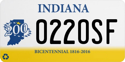 IN license plate 022OSF