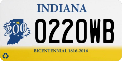 IN license plate 022OWB