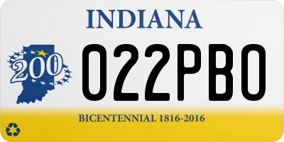 IN license plate 022PBO